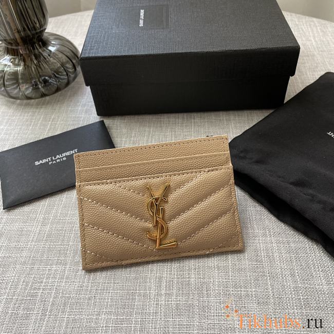 YSL Card Case Beige Gold 10x7.5x0.5cm - 1