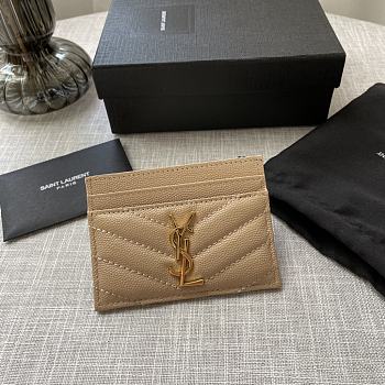 YSL Card Case Beige Gold 10x7.5x0.5cm