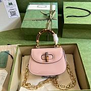 Gucci Bamboo 1947 Mini Top Handle Bag Pink 17x12x7.5cm - 1