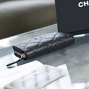 Chanel Classic Zipped Coin Purse Black Silver Caviar 7.5x11x2cm - 2