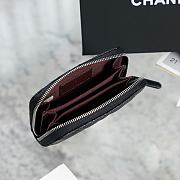 Chanel Classic Zipped Coin Purse Black Silver Caviar 7.5x11x2cm - 3