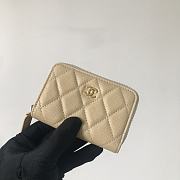 Chanel Classic Zipped Coin Purse Beige Gold Caviar 7.5x11x2cm - 3