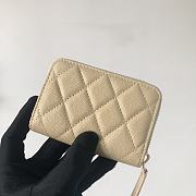 Chanel Classic Zipped Coin Purse Beige Gold Caviar 7.5x11x2cm - 2