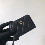 Chanel Classic Zipped Coin Purse Black Gold Caviar 7.5x11x2cm - 4