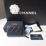 Chanel Classic Zipped Coin Purse Black Gold Caviar 7.5x11x2cm - 3