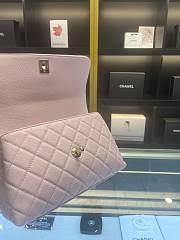 Chanel Medium Flap Bag With Top Handle Caviar Gold Pink 14x23x10cm - 6