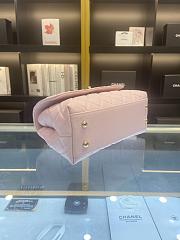 Chanel Medium Flap Bag With Top Handle Caviar Gold Pink 14x23x10cm - 5