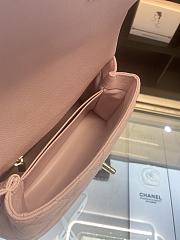 Chanel Medium Flap Bag With Top Handle Caviar Gold Pink 14x23x10cm - 4