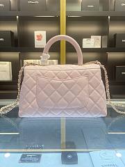 Chanel Medium Flap Bag With Top Handle Caviar Gold Pink 14x23x10cm - 3