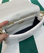 Prada System Nappa Patchwork Shoulder Bag White 24x15x7.5cm - 6