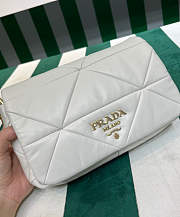 Prada System Nappa Patchwork Shoulder Bag White 24x15x7.5cm - 4