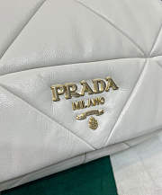 Prada System Nappa Patchwork Shoulder Bag White 24x15x7.5cm - 2