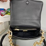 Prada System Nappa Patchwork Shoulder Bag Black 24x15x7.5cm - 6