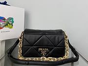 Prada System Nappa Patchwork Shoulder Bag Black 24x15x7.5cm - 1