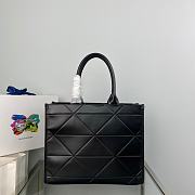 Prada Medium Leather Handbag With Topstitching Black 35x27.5x11.5cm - 2