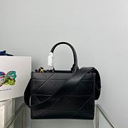 Prada Small Leather Handbag With Topstitching Black 30x23.5x9.5cm - 6