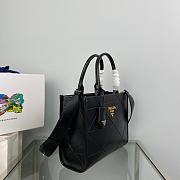Prada Small Leather Handbag With Topstitching Black 30x23.5x9.5cm - 4