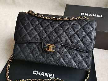 Chanel Flap Bag Caviar Gold Hardware GHW Jumbo Size 30 cm
