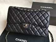 Chanel Flap Bag Caviar Silver Hardware SHW Jumbo Size 30 cm - 1