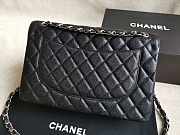 Chanel Flap Bag Caviar Silver Hardware SHW Jumbo Size 30 cm - 3