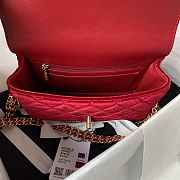 Chanel Small Flap Bag Velvet Gold Wine Red 20.5x17x6.5cm - 6