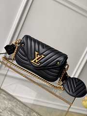 Louis Vuitton LV New Wave Multi Pochette Leather Black 19x14x5cm - 1