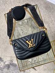 Louis Vuitton LV New Wave Multi Pochette Leather Black 19x14x5cm - 6