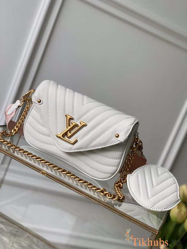 Louis Vuitton LV New Wave Multi Pochette Leather White 19x14x5cm - 1