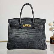 Hermes Birkin Matte Crocodile Black Gold 30x24x15cm - 1