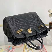 Hermes Birkin Matte Crocodile Black Gold 30x24x15cm - 4