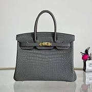 Hermes Birkin Matte Crocodile Gray Gold 30x24x15cm - 1