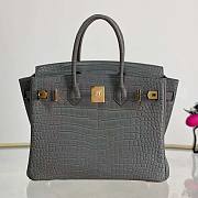 Hermes Birkin Matte Crocodile Gray Gold 30x24x15cm - 5