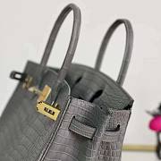 Hermes Birkin Matte Crocodile Gray Gold 30x24x15cm - 4