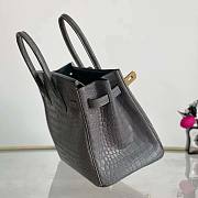 Hermes Birkin Matte Crocodile Gray Gold 30x24x15cm - 3