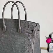 Hermes Birkin Matte Crocodile Gray Gold 30x24x15cm - 2