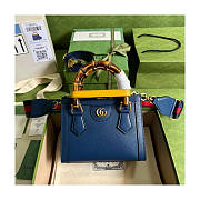 Gucci Diana Mini Tote Bag in Royal Blue Leather 20x16x10cm - 1
