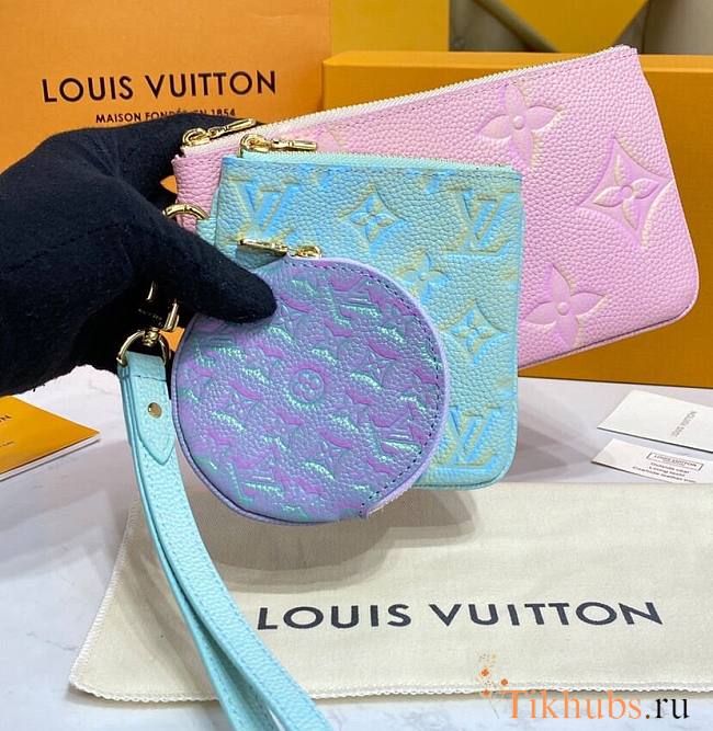 Louis Vuitton LV Trio Pouch Pink Green Purple  - 1