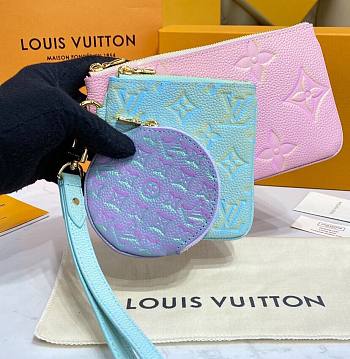 Louis Vuitton LV Trio Pouch Pink Green Purple 