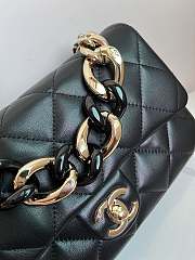 Chanel Flap Bag Lambskin Gold Black 16 × 24 × 6 cm - 2