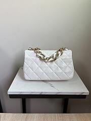 Chanel Flap Bag Lambskin Gold White 16 × 24 × 6 cm - 5