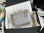 Chanel Vanity Gray Lambskin Gold 17cm - 1