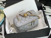 Chanel Vanity Gray Lambskin Gold 17cm - 3