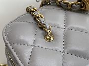 Chanel Vanity Gray Lambskin Gold 17cm - 5