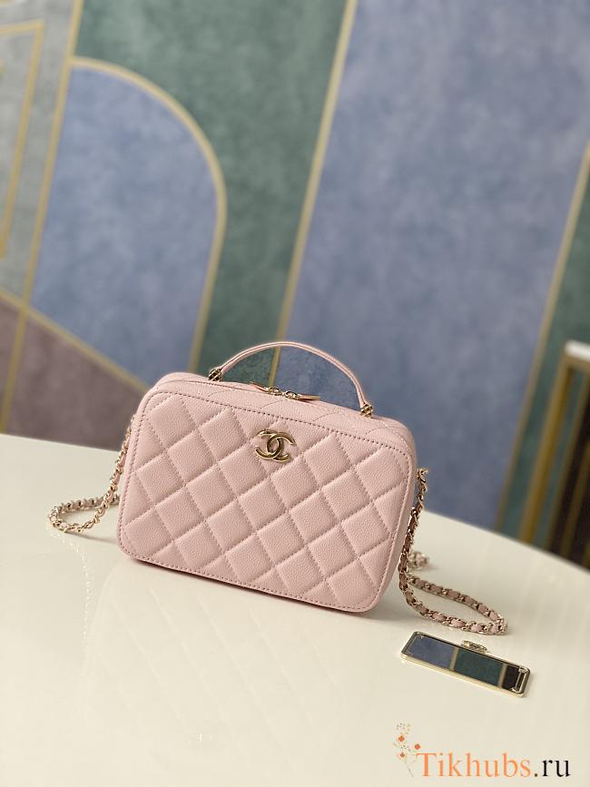 Chanel Vanity Case Caviar Gold Pink 18.5x12.5x6cm - 1