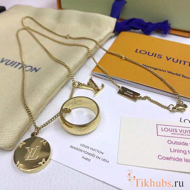 Louis Vuitton LV Monogram Charms Necklace Gold - 1