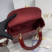 Dior Lady Patent Wine Red Gold 24 x 20 x 11cm - 3