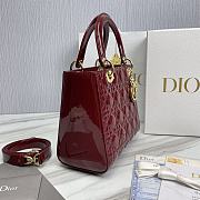 Dior Lady Patent Wine Red Gold 24 x 20 x 11cm - 6