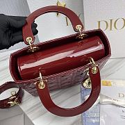 Dior Lady Patent Wine Red Gold 24 x 20 x 11cm - 2