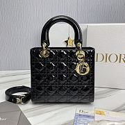 Dior Lady Patent Black Gold 24 x 20 x 11cm - 1