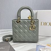 Dior Lady Patent Gray Gold 24 x 20 x 11cm - 1